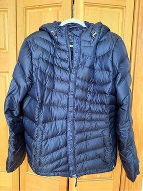 L.L. Bean Navy Quilted Hooded Puffer Jacket